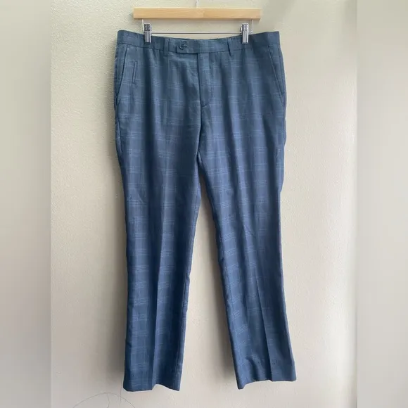 Paisley Gray Men Blue Slim Fit Dress Pants Size 34x32
