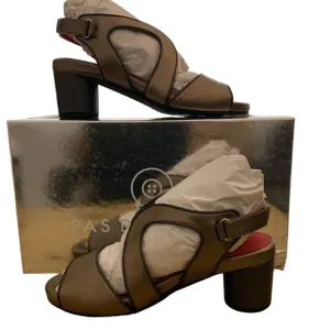 Pas De Rouge “Chanta” Bronze Leather Mules