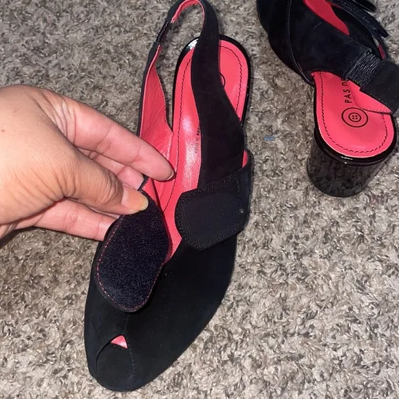 Pas De Rouge Vintage/Retro Open Toe Suede Shoes