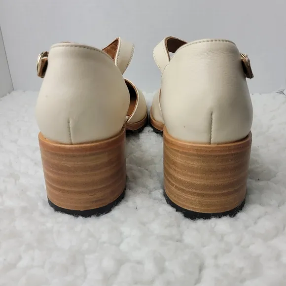 Patina Women's MaryJane Shoes Sz 10 Tan Portland Leather Goodyear Chunky Heels