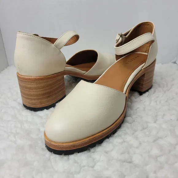 Patina Women's MaryJane Shoes Sz 10 Tan Portland Leather Goodyear Chunky Heels