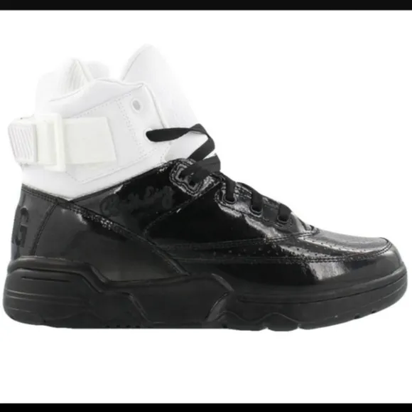Patrick Ewing 33 Hi Black Patent White Black Size 9