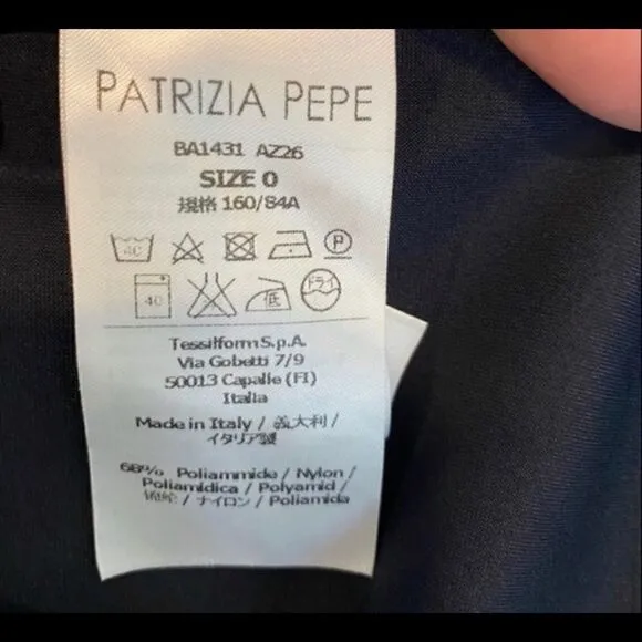 PATRIZIA PEPE RAW EDGE SENSITIVE LYCRA BLACK DRESS
