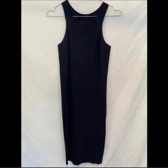 PATRIZIA PEPE RAW EDGE SENSITIVE LYCRA BLACK DRESS