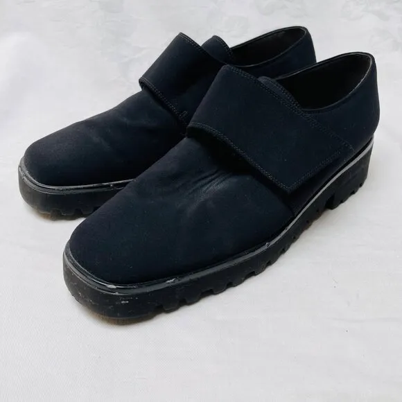 Paul Green Black Chunky Shoes Womens 9 Vibram Soles Classic Goth Timeless Travel