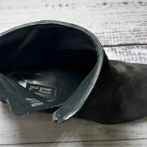 Paul Green Reese Suede Booties Gray Size 8.5 (UK 6)