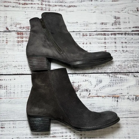 Paul Green Reese Suede Booties Gray Size 8.5 (UK 6)