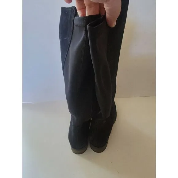 Paul Green Women's Black Suede Side Zip Tall Riding Boots Size 6