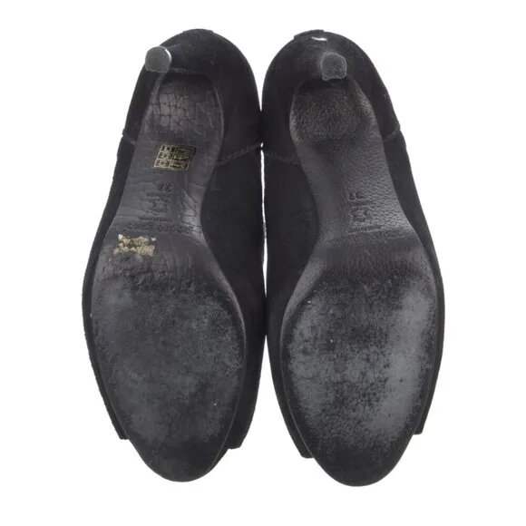 Pedro Garcia Black Suede Printed Mules Sz 7 | US7, IT37