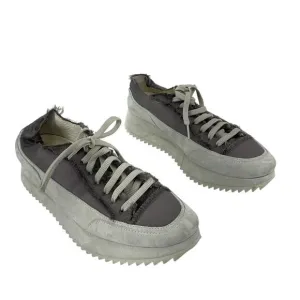 Pedro Garcia Women's Gray Distressed Chunky Sneakers Size 8.5 Preowned