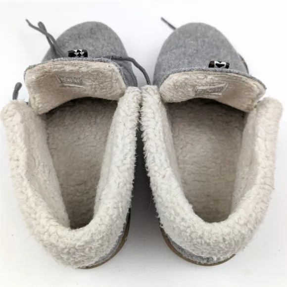 Pendleton Caravan Cabin Fold Wool Washable Sherpa Lined Slippers Gray Hygge 9