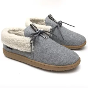 Pendleton Caravan Cabin Fold Wool Washable Sherpa Lined Slippers Gray Hygge 9