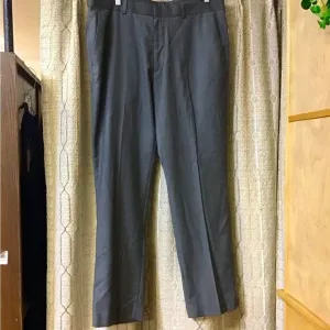 Perry Ellis Mens 34/30 Slim Fit Gray Dress Pants New