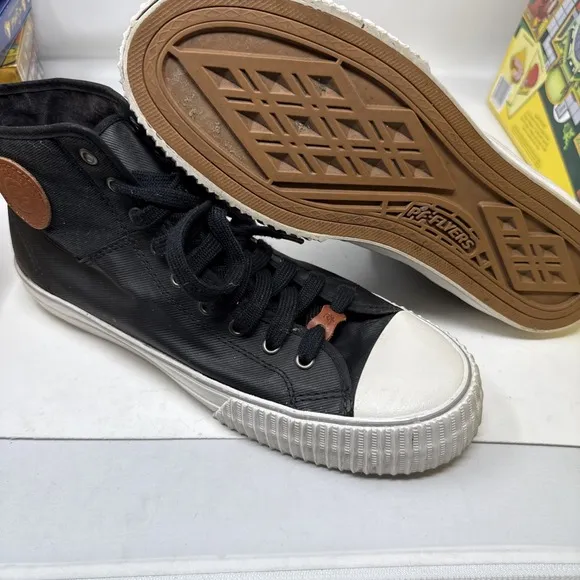 PF Flyers Center Hi Mens Sz 12 Black Canvas High Top Shoes Sneakers Sandlot