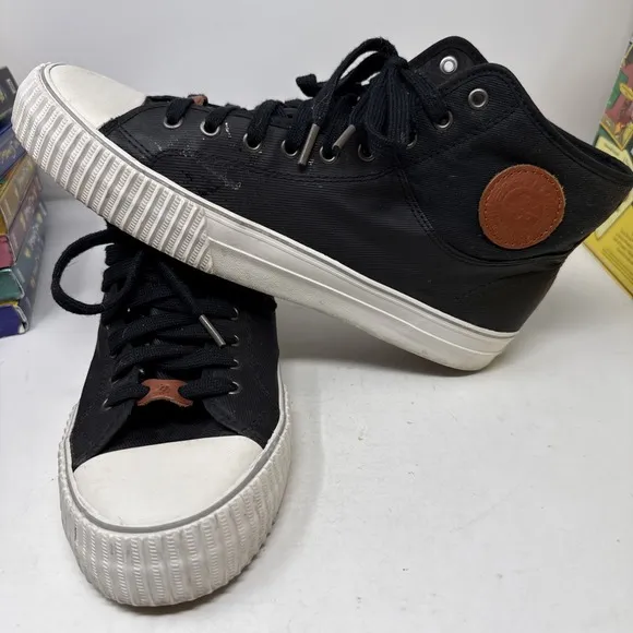 PF Flyers Center Hi Mens Sz 12 Black Canvas High Top Shoes Sneakers Sandlot