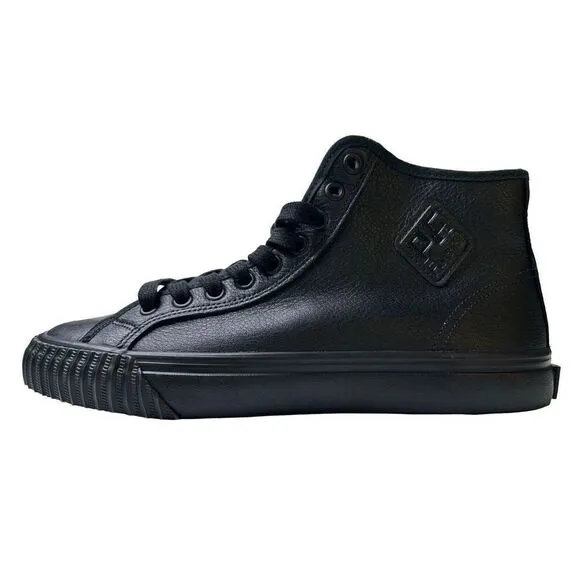 P.F Flyers Center Hi Mens 8/Women 9.5 Triple Black Leather Hightop