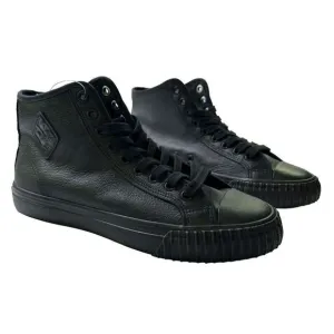 P.F Flyers Center Hi Mens 8/Women 9.5 Triple Black Leather Hightop