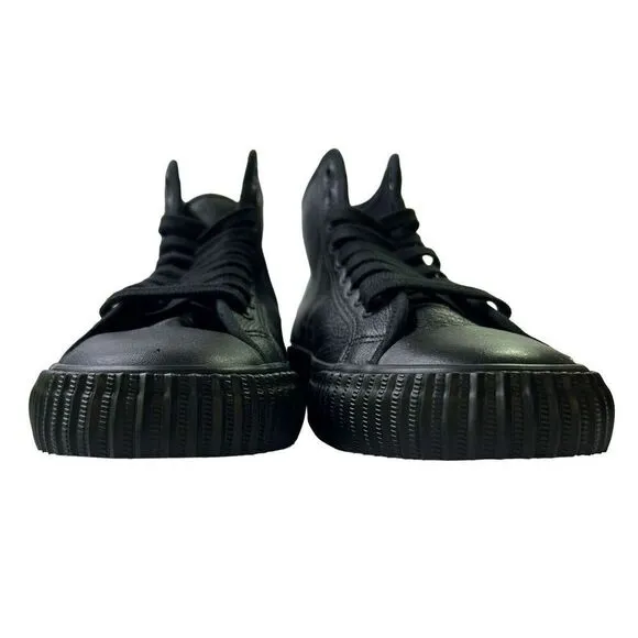 P.F Flyers Center Hi Mens 8/Women 9.5 Triple Black Leather Hightop
