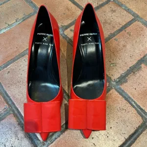 Pierre Hardy x Forty Five Ten Red Patent Leather Heels - Bow Detail - Brand New
