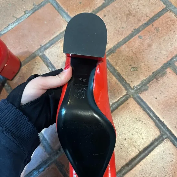 Pierre Hardy x Forty Five Ten Red Patent Leather Heels - Bow Detail - Brand New