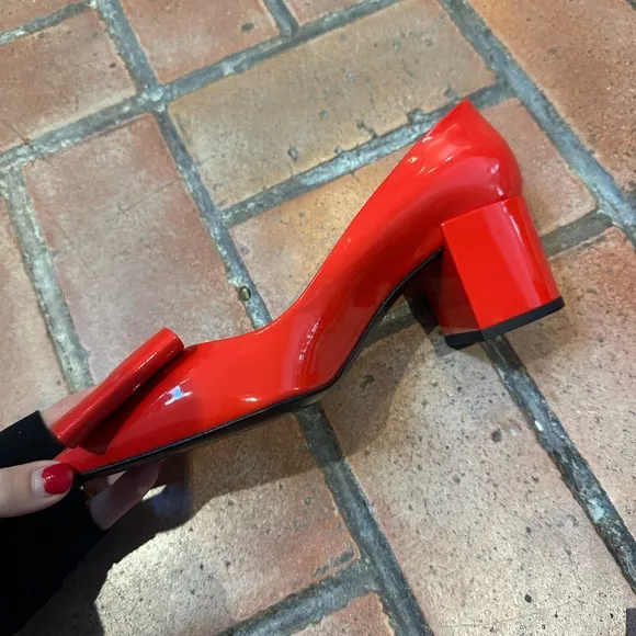 Pierre Hardy x Forty Five Ten Red Patent Leather Heels - Bow Detail - Brand New
