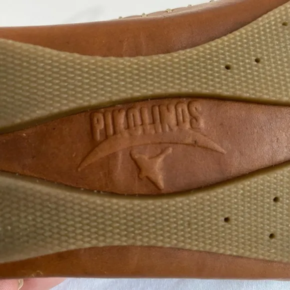 PIKOLINOS Jerez Brandi Floral Cut-Out Leather Slip On Flat Moccasin EU 38 Shoes