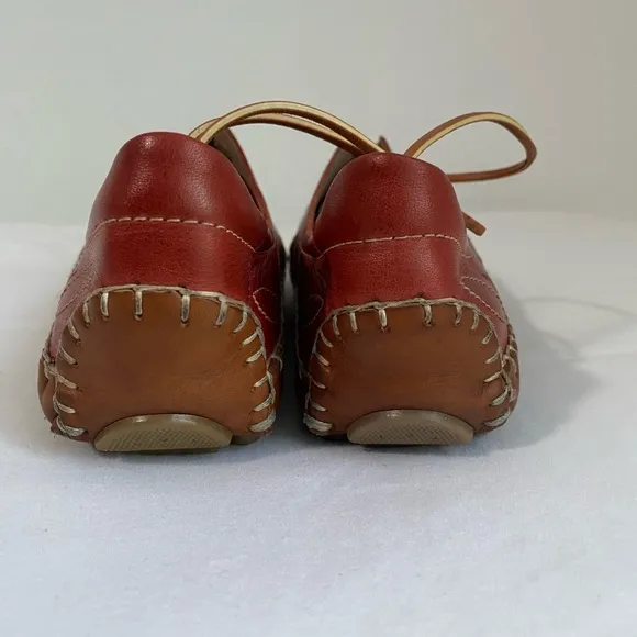 PIKOLINOS Jerez Brandi Floral Cut-Out Leather Slip On Flat Moccasin EU 38 Shoes