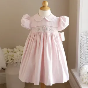 Pink Smocked Dress Pinwale Corduroy Hand Embroidery RARE FIND Boutique 3T NWT