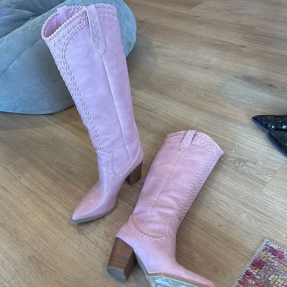 Pink Tall Cowgirl Finley Boots by Billini Size 8