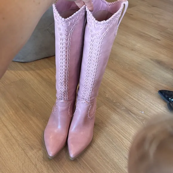 Pink Tall Cowgirl Finley Boots by Billini Size 8