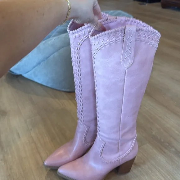 Pink Tall Cowgirl Finley Boots by Billini Size 8