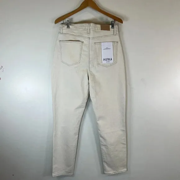 Pistola Women's 31x28 East Side Raw Cotton Kate Hi-Rise Slim Straight Jeans NWT
