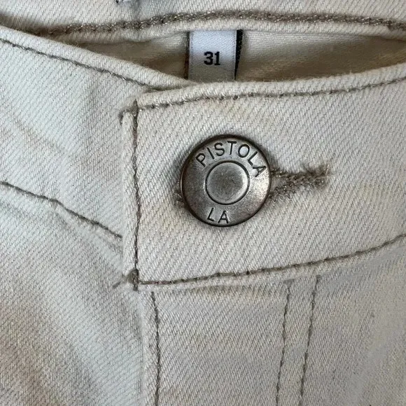 Pistola Women's 31x28 East Side Raw Cotton Kate Hi-Rise Slim Straight Jeans NWT
