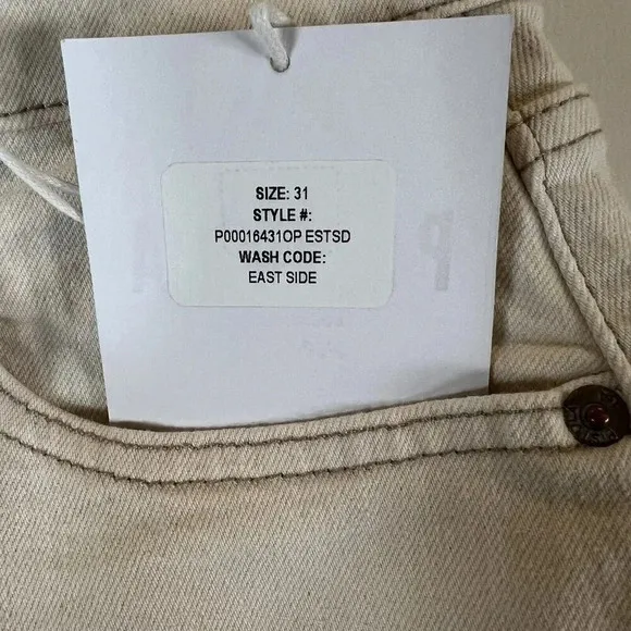 Pistola Women's 31x28 East Side Raw Cotton Kate Hi-Rise Slim Straight Jeans NWT