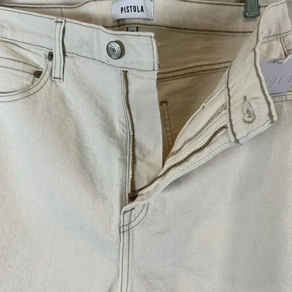Pistola Women's 31x28 East Side Raw Cotton Kate Hi-Rise Slim Straight Jeans NWT