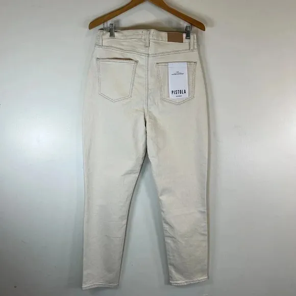 Pistola Women's 31x28 East Side Raw Cotton Kate Hi-Rise Slim Straight Jeans NWT
