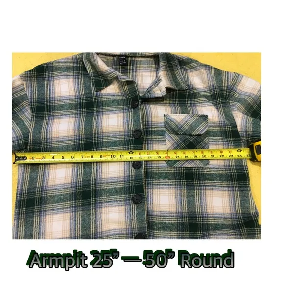 PLAID GREEN CREAM /GREY BLACK   GENEROUS LONG COAT BEAUTIFUL…