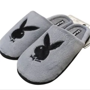 Playboy Signature Bunny Logo Memory Foam Indoor/Outdoor Slippers