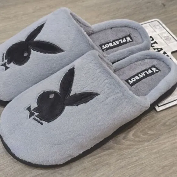 Playboy Signature Bunny Logo Memory Foam Indoor/Outdoor Slippers