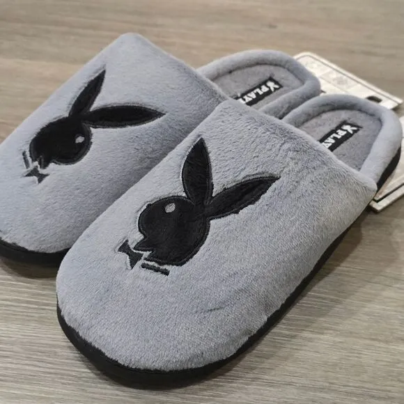 Playboy Signature Bunny Logo Memory Foam Indoor/Outdoor Slippers