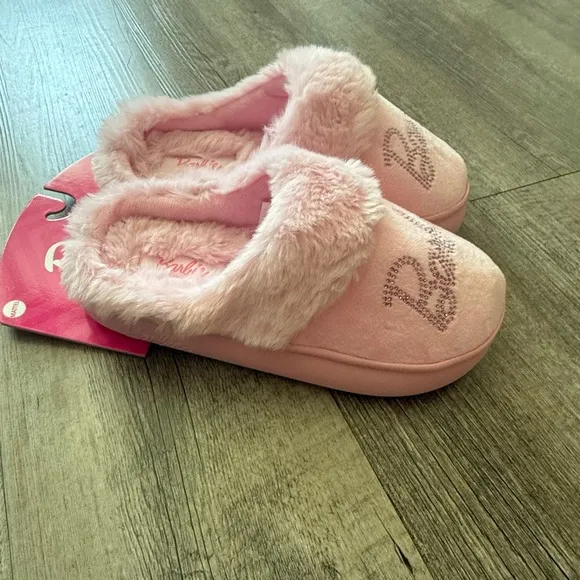 Plush Barbie Slippers, Pink Barbie Slippers, Barbie Memory Foam Slippers
