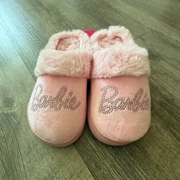 Plush Barbie Slippers, Pink Barbie Slippers, Barbie Memory Foam Slippers