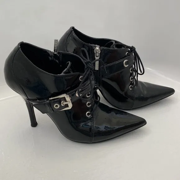 Pointed Toe Shiny Buckle Witch Booties From early 2000’s