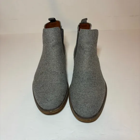Polar Fox Barrett Gray Men's Chelsea Slip-on Mid-Top Wool Ankle Boots Sz 11