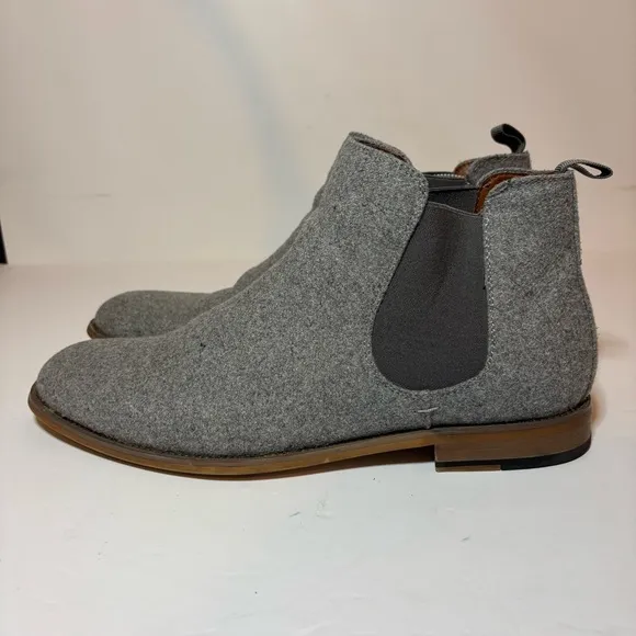 Polar Fox Barrett Gray Men's Chelsea Slip-on Mid-Top Wool Ankle Boots Sz 11