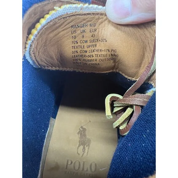 Polo Ralph Lauren Country Ranger Mid Corduroy Suede Boots Mens 10 Colorblock NEW