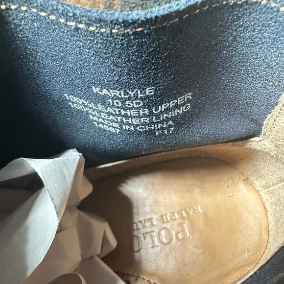 Polo Ralph Lauren KARLYLE Mid Boots Mens 10.5 Blue Suede EUC
