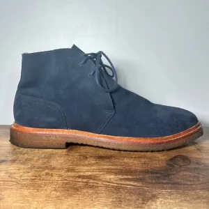 Polo Ralph Lauren KARLYLE Mid Boots Mens 10.5 Blue Suede EUC