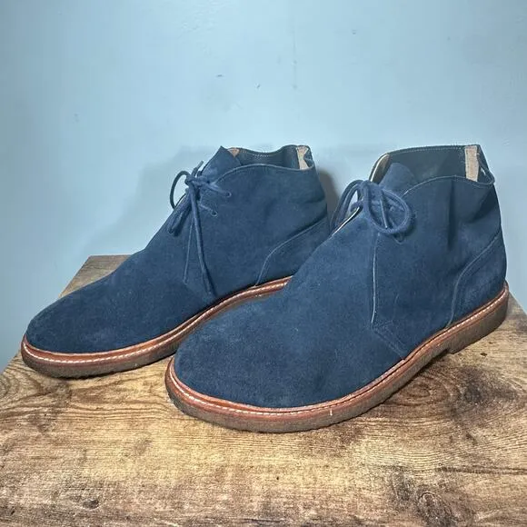 Polo Ralph Lauren KARLYLE Mid Boots Mens 10.5 Blue Suede EUC