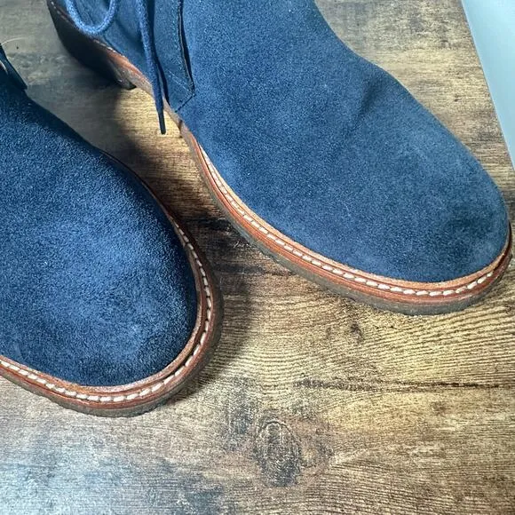 Polo Ralph Lauren KARLYLE Mid Boots Mens 10.5 Blue Suede EUC
